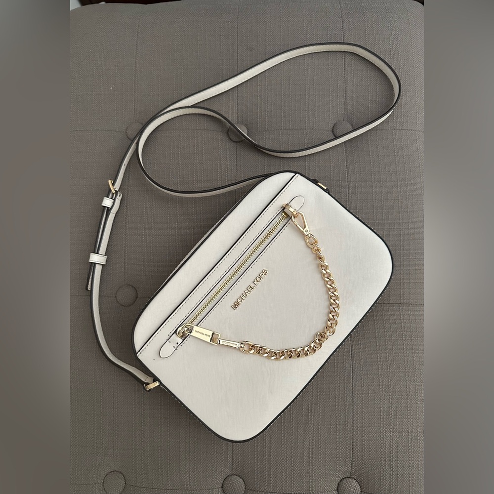 Michael Kors Jet Set ivory crossbody bag